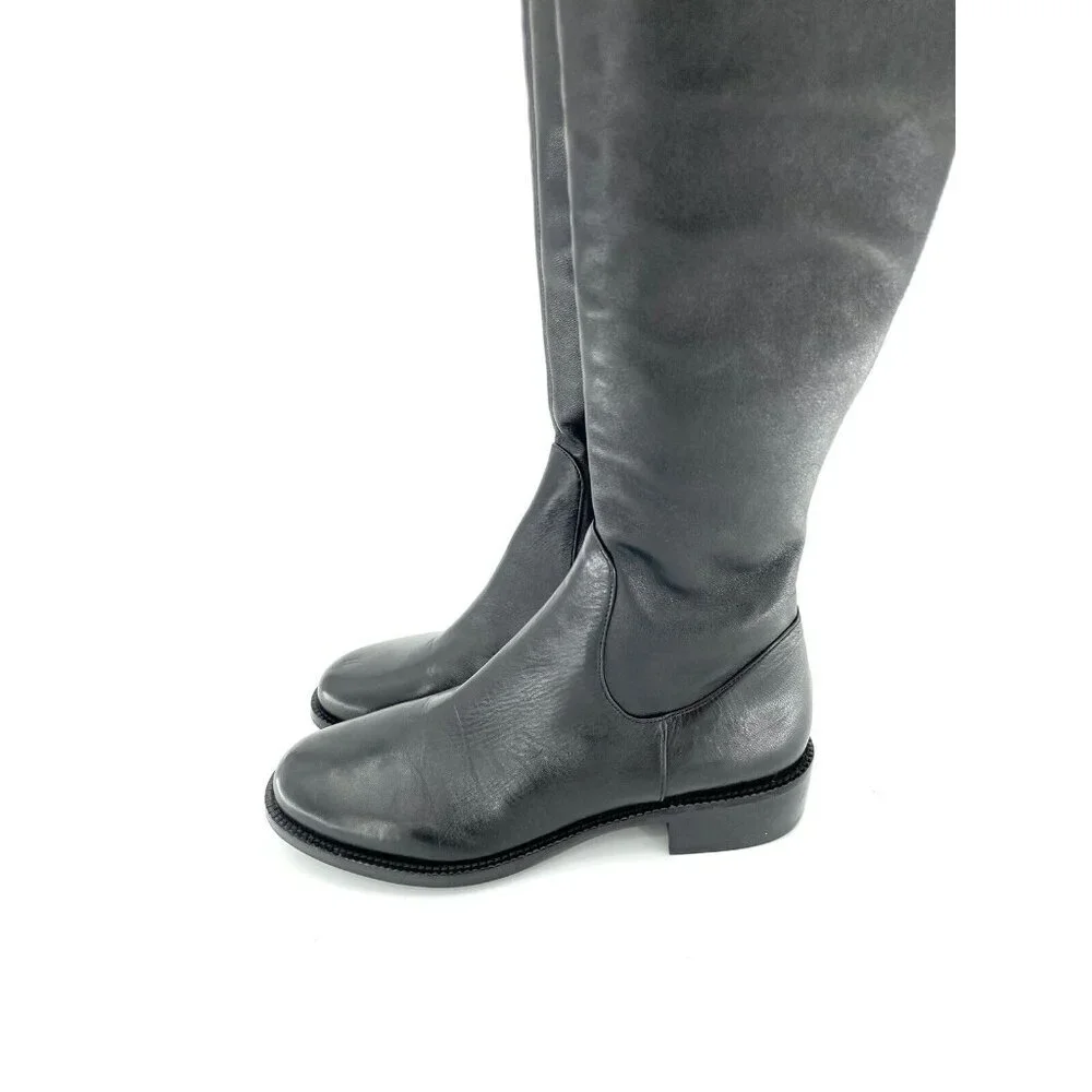 Via Spiga Boots Boni Over the Knee Black Leather Tall Riding SZ 5.5 New